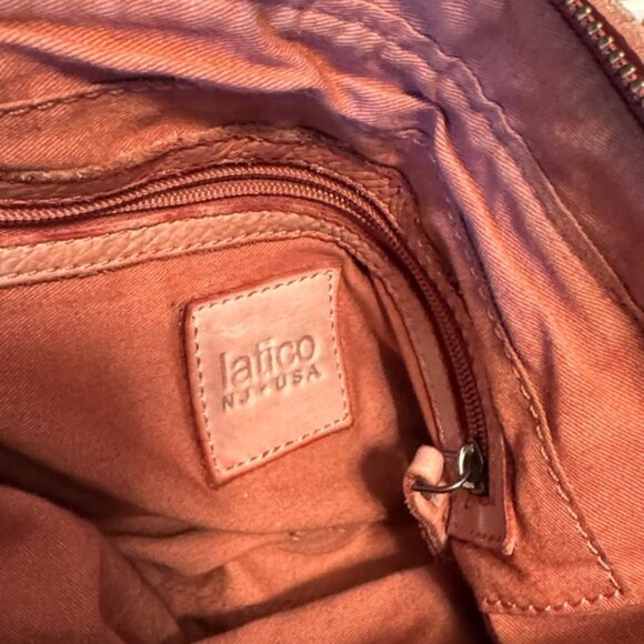 Vintage Latico NJ USA 100% Pink Leather Purse - Picture 2 of 5